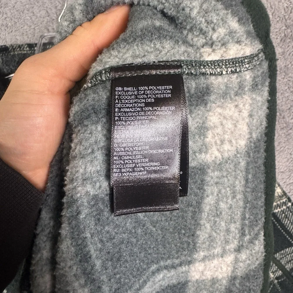 The North Face Gordon Lyons Jacket Mens L Novelty 1/2 Zip Plaid Fleece Sweater